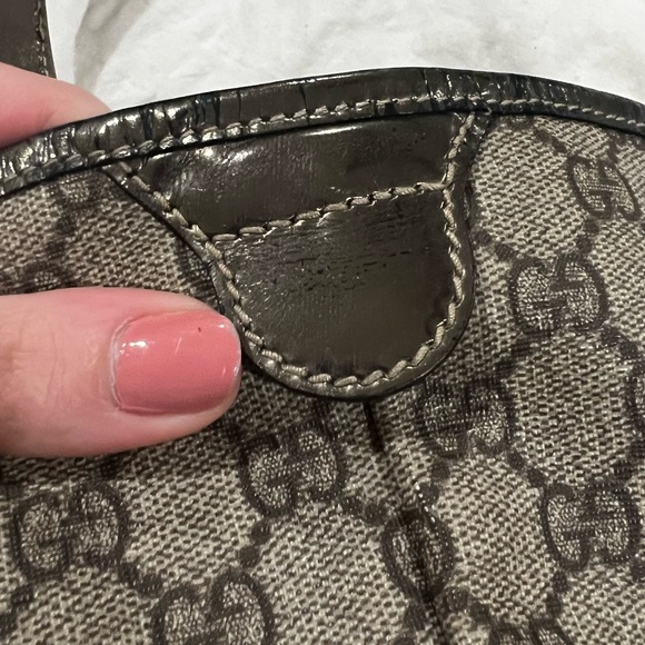 Gucci GG Supreme tote bag purse authentic brown bronze great used condition - Picture 6 of 12